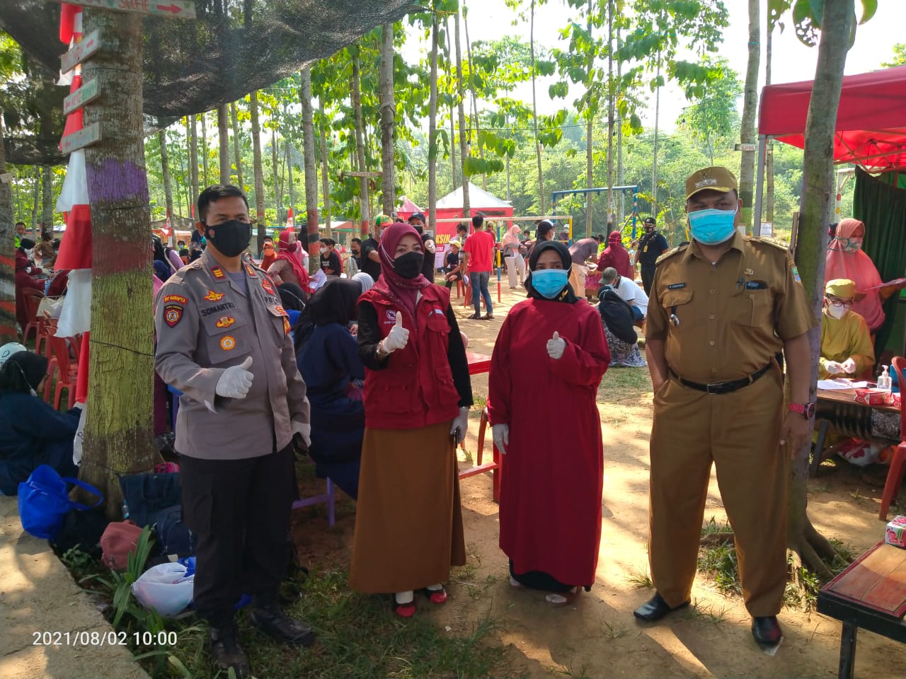 Monitoring Dan Pengamanan Gerai Vaksin Merdeka Di Lakukan Polsek Serang Baru 