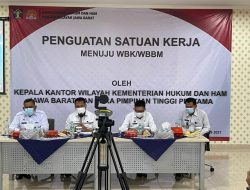 Lapas Cikarang ikuti Pengarahan Kakanwil Jabar Terkait Persiapan RU 2021 Dan POA