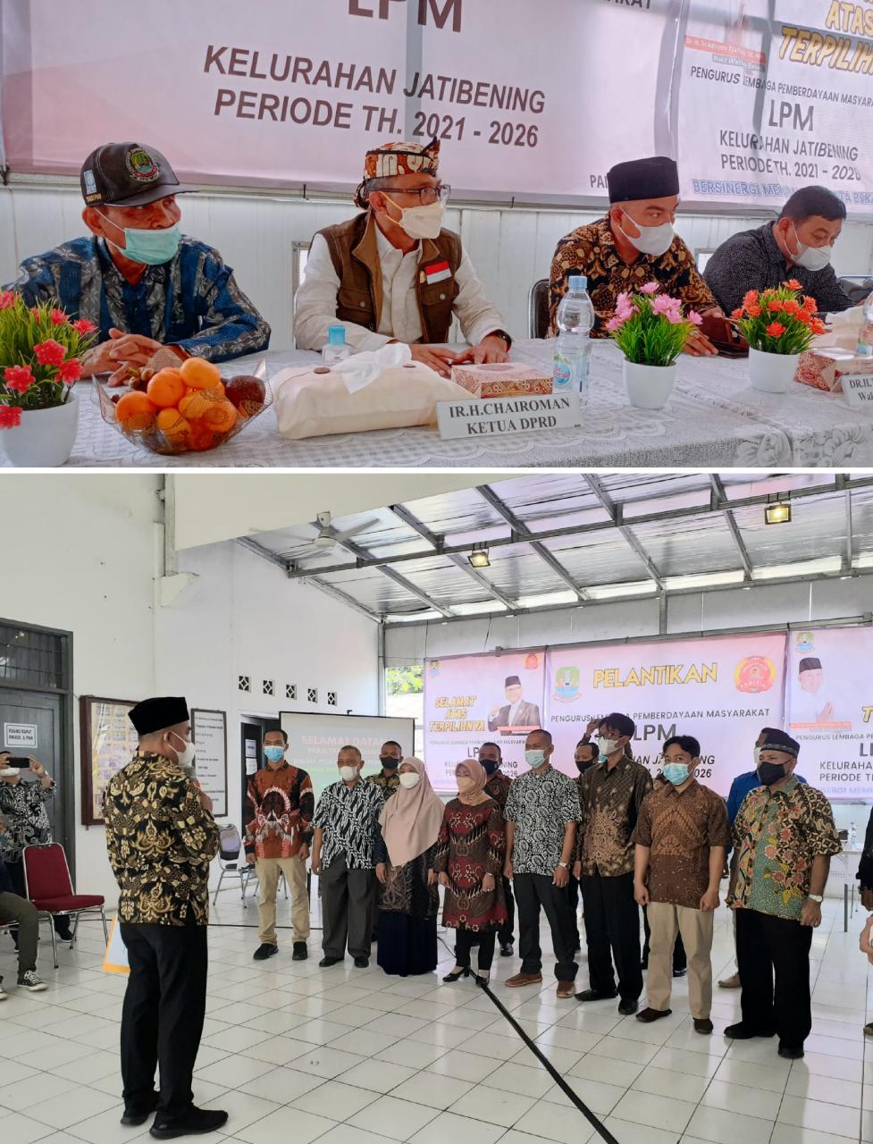 Camat Pondok Gede Lantik Pengurus LPM Kelurahan Jatibening Kota Bekasi Periode 2021-2026