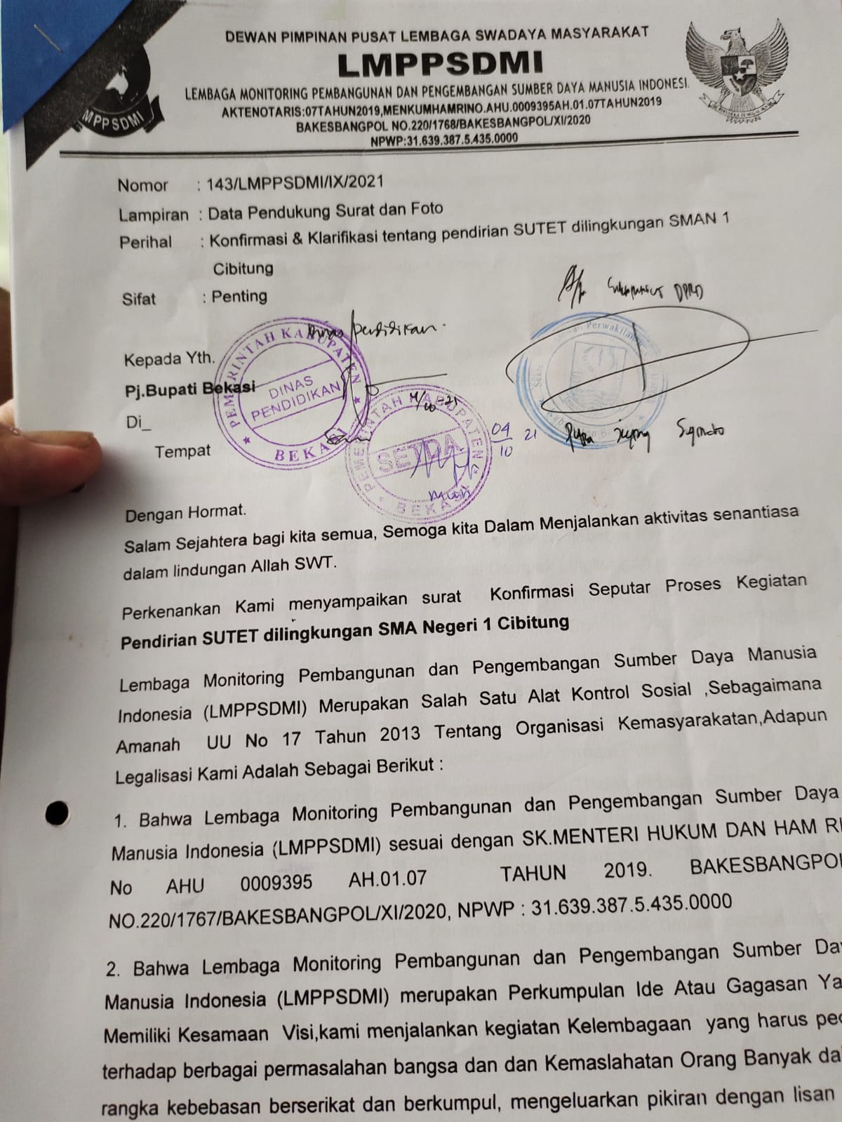 Bupati Kurang Peduli Pendidikan Dua Kali Dilayangkan Surat Tidak Ada Tanggapan