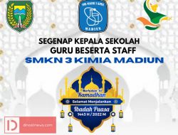 Segenap Kepala Sekolah Guru Beserta Staf SMKN 3 Kimia Madiun Mengucapkan Marhaban Ya Rahmadan Selamat Menunaikan Ibadah Puasa