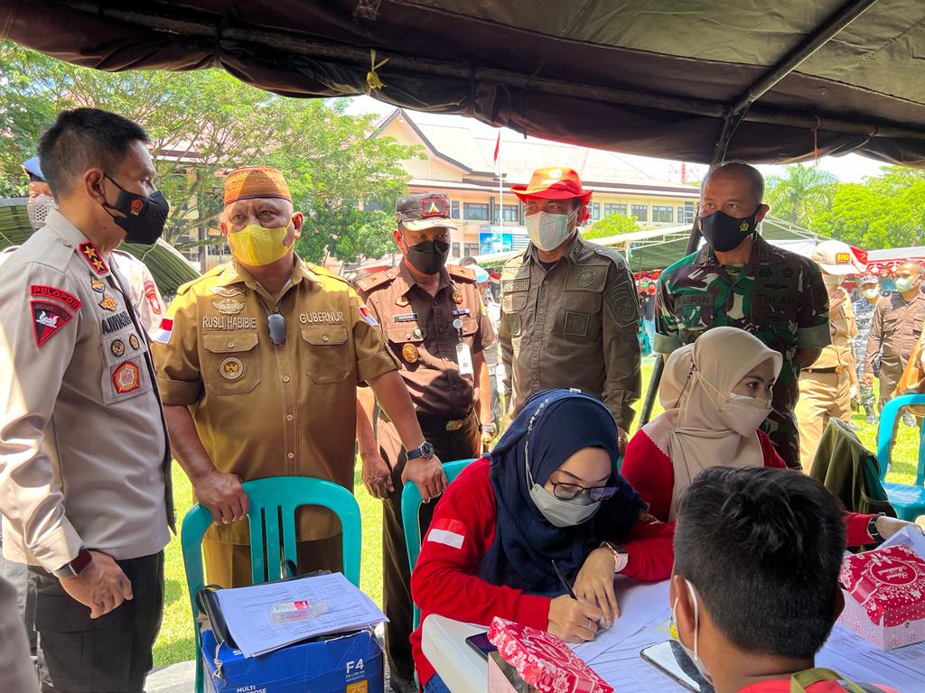 Kapolda Gorontalo Hadir Berikan Motivasi dan Semangat, Sapa Anak – Anak Saat Vaksin di Mapolda