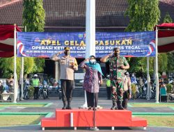 Bupati Tegal Pimpin Apel Gelar Pasukan Pengamanan Hari Raya Idul Fitri 1443 Hijriyah