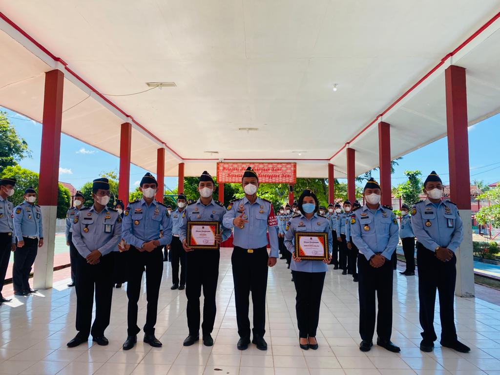 40 Pegawai Lapas Kelas IIB Kayuagung Naik Pangkat