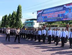 Wakapolres Aceh Timur Pimpin Apel Gelar Pasukan Operasi Patuh Seulawah Tahun 2022. Dengan tema “TERTIB BERLALU LINTAS MENYELAMATKAN ANAK BANGSA”