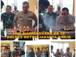 Dandim 0505/Jakarta Timur Berikan Surprise Pada Kapolres di HUT Bhayangkara ke-76