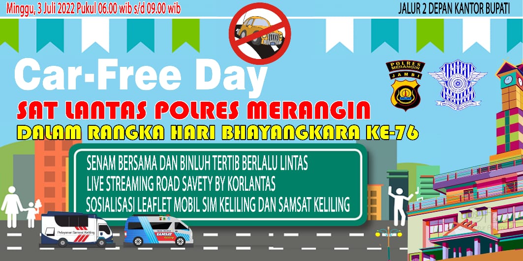 Car Free Day, Dalam Rangka HUT Bhayangkara Ke-76,Polres Merangin Terbuka Untuk Umum