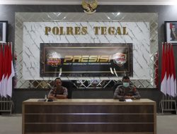 Wakapolres Tegal Beserta Pejabat Utama (PJU)) Polres Tegal Mengikuti Vidio Conference (Vicon) Wabah PMK Terhadap Hewan Sapi Di Gedung SSB Mapolres Tegal