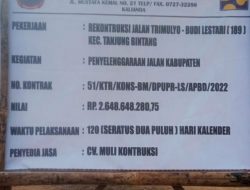 SETELAH VIRAL DI BEBERAPA MEDIA ONLINE BARU PAPAN PLANG PROYEK DI PASANG