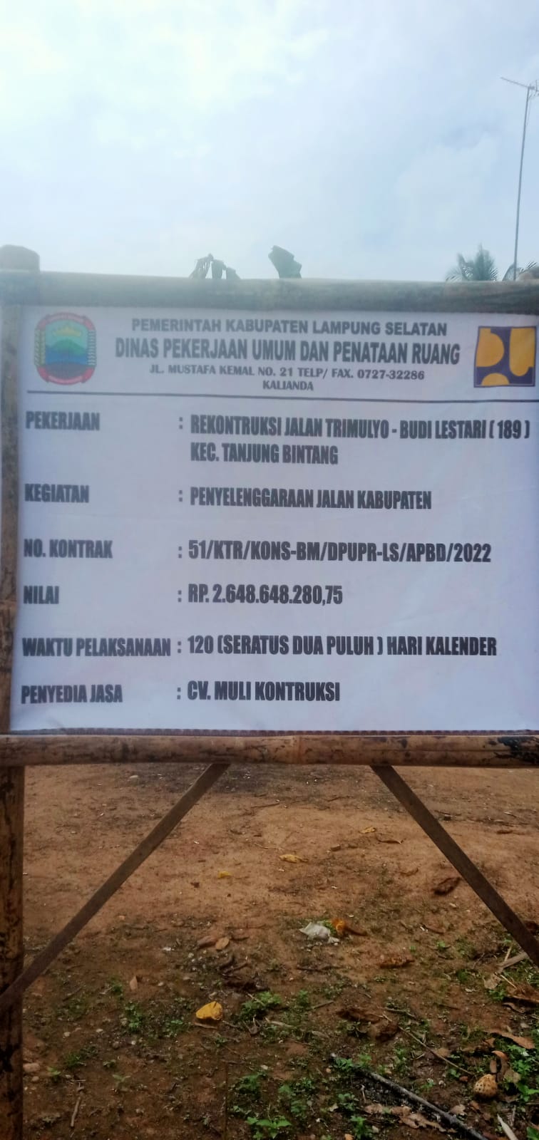 SETELAH VIRAL DI BEBERAPA MEDIA ONLINE BARU PAPAN PLANG PROYEK DI PASANG