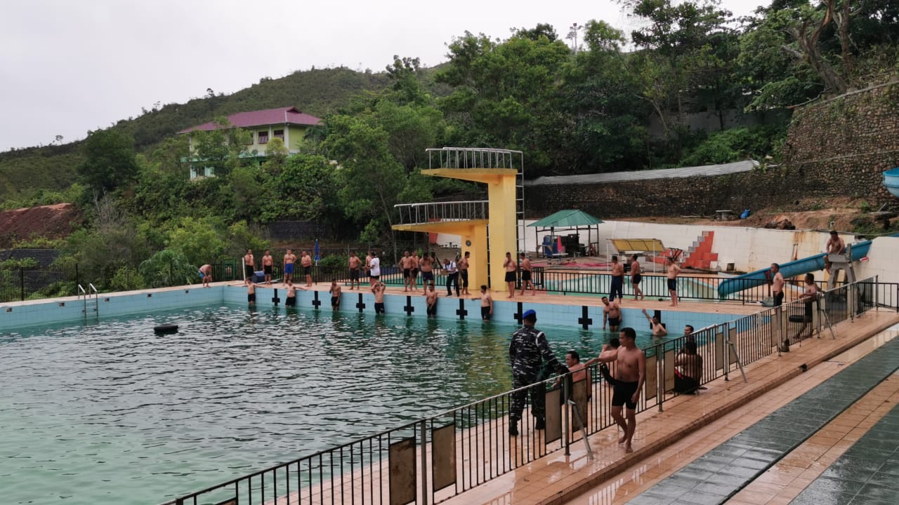 Uji Kemampuan Renang Prajurit Benteng Samudera Perkasa Lanal Sibolga