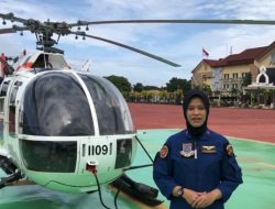 Ipda Digna Novita Dewi, Co-Pilot Wanita Pertama Polda Aceh Yang Ikut Liput Pembukaan Expo Bhayangkara Dari Udara