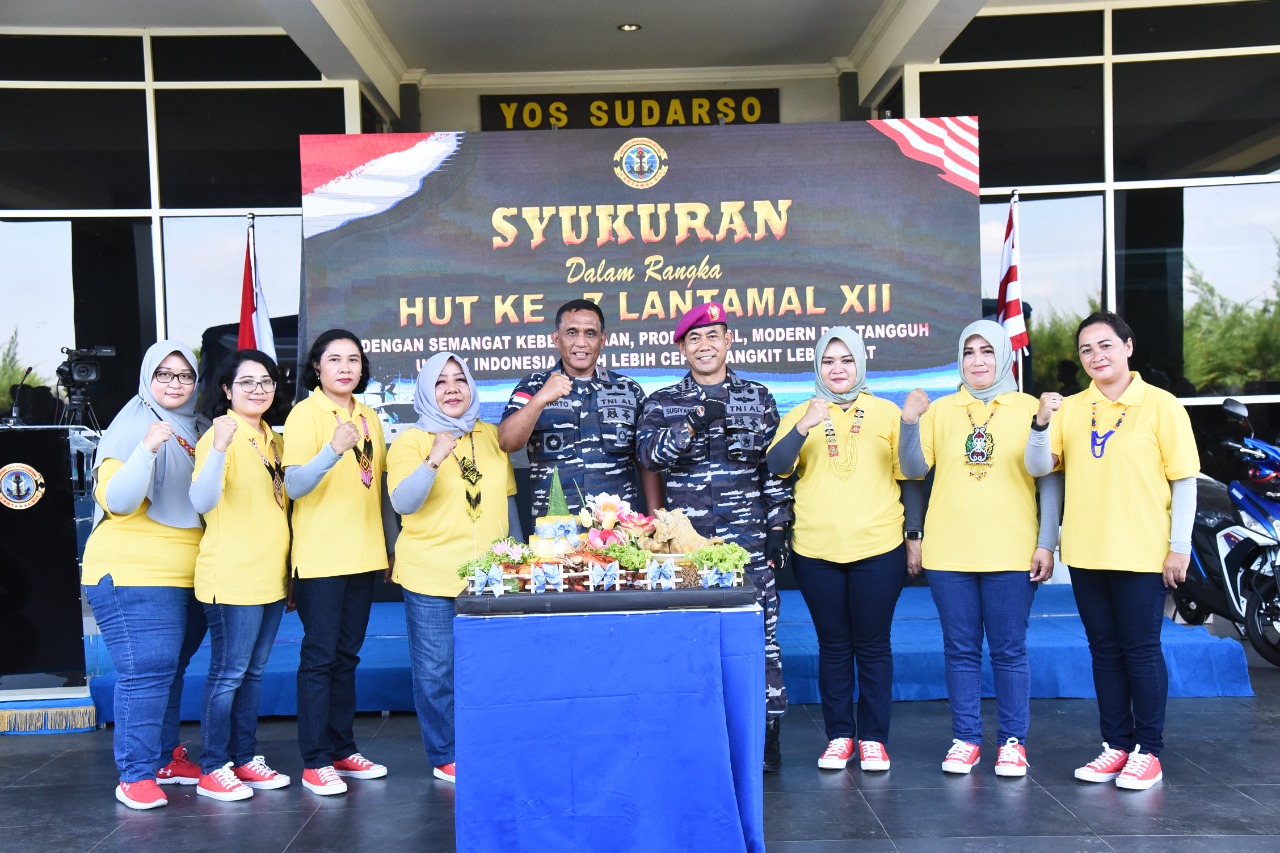 Komandan Lantamal XII Hadiri Acara Syukuran HUT Ke-7 Lantamal XII Di Mako Mempawah