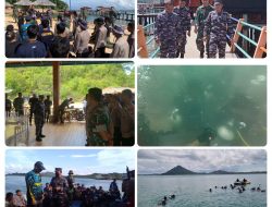 Danlanal Batam Tinjau dan Matangkan Latihan Gladi Pengibaran Bendera Bawah Laut Di Pulai Labun