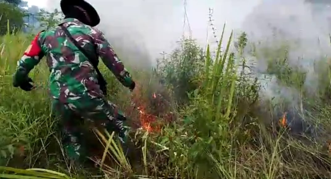 Kebakaran Lahan di Arisan Jaya Pemulutan Barat Berhasil Dipadamkan