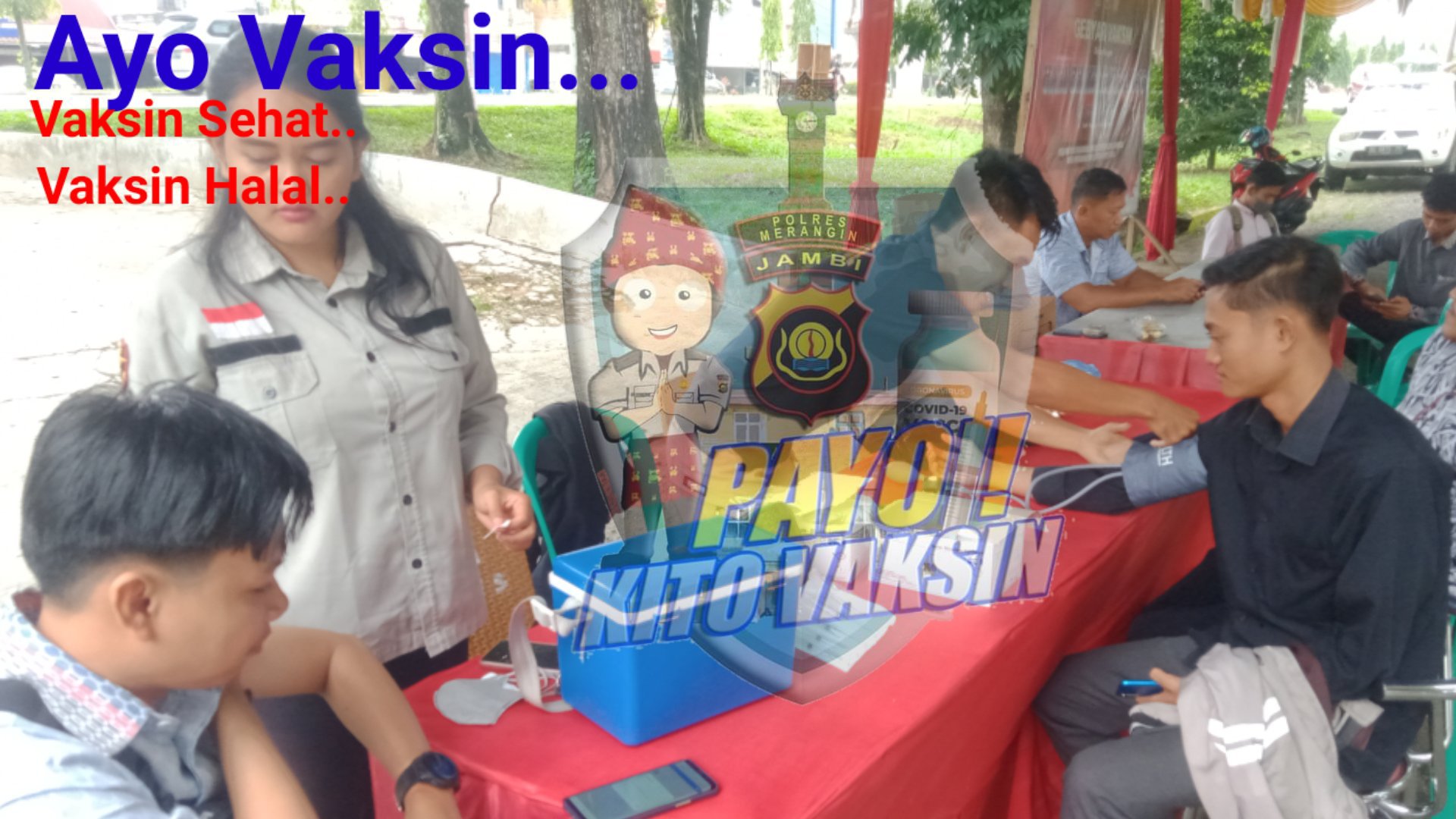 Polres Merangin Laksanakan Percepatan Vaksin,Gabungan Bag dan Gabungan Sie