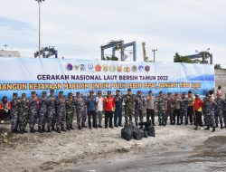 Sambut HUT Ke-77 TNI AL, Lantamal I Gelar Gerakan Nasional Laut Bersih Tahun 2022 Secara Serentak