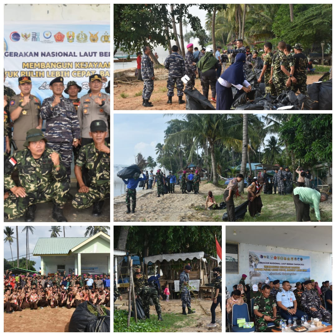 TNI AL Batam Prakarsai Gerakan Laut Bersih, Ratusan Warga Gotong Royong Padati Pantai Panau