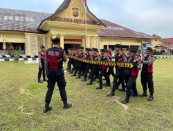 Samapta Polres Merangin Laksanakan Latihan Dalmas Guna Pengetatanan Kedisiplinan dan Ketangguhan Personil Polri