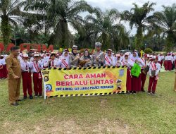 Cara Aman ke Sekolah, Unit Kamsel Laksanakan Kegiatan Himbauan di SDN 146 BANGKO.