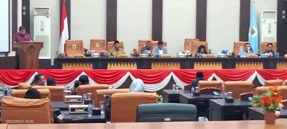 Rapat Paripurna DPRD ke 1 Masa Sidang Raperda Tahun Anggaran 2022/2023.