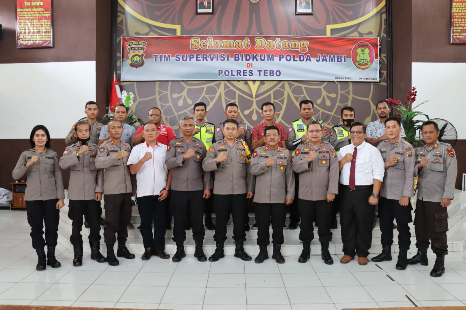 Kapolres tebo Akbp Fitria mega m.psi.Psi Kedatangan Tim Supervisi Dari Bidkum Polda Jambi