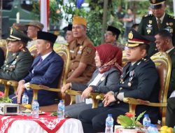 Kapolres tebo Akbp Fitria Mega Mpsi.Psi Yang Di Wakili Oleh Kabag Ops Kompol Dhadhag A Sik Menghadiri Upacara Hari  Ulang tahun TNI  Yang Ke 77 Di Muara Bungo