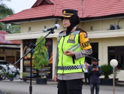 Kapolres Tebo Akbp Fitria Mega Mpsi.psi  Memimpin Upacara Kenaikan pangkat Dari Penda Tk I Menjadi Penata