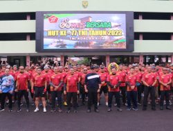 Danlanal Palembang Hadiri Event Gowes TNI bersama Forkopimda Provinsi Sumsel Dalam Rangka HUT TNI Ke-77 Tahun 2022