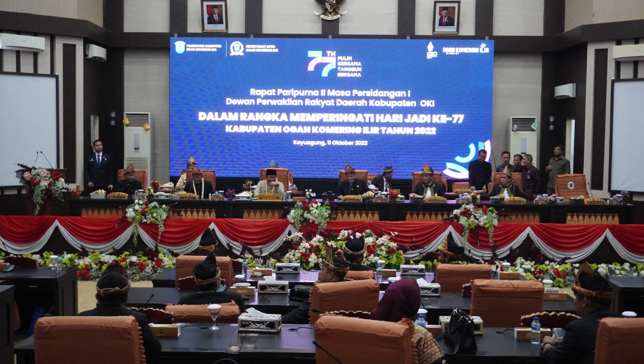 DPRD OKI Menyelenggarakan Rapat Paripurna Istimewah Dalam Rangka Hari Jadi Kabupaten OKI ke-77