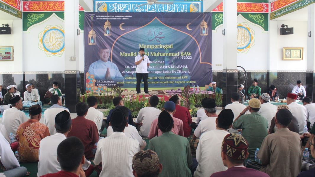 Lapas Kelas IIA Cikarang Peringati Maulid Di Masjid At-Taubah Bersama Warga Binaan