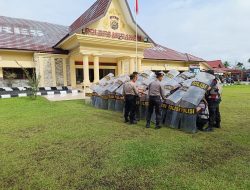 Pasukan Tameng Dalmas Polres Merangin Laksanakan Latihan Rutin.