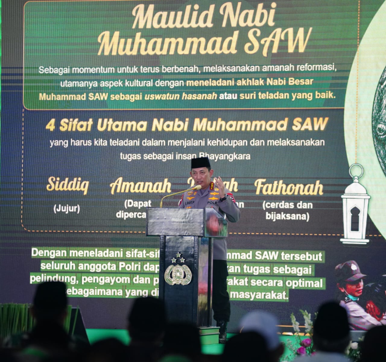 Peringati Maulid Nabi Muhammad SAW Kapolri: Sinergitas Elemen Bangsa Wujudkan Persatuan