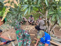 Satbrimob Polda Banten dan Kodim 0602 Serang Laksanakan Gotong royong Membantu Kesejahteraan masyarakat