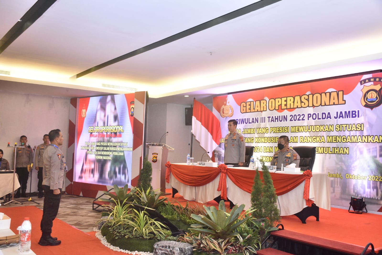 Kapolda Jambi Irjen Pol Rusdi Hartono  Membuka Kegiatan Gelar Operasional  Tw III Tahun 2022  Polda Jambi Dan Jajaran