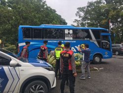 Samapta Polres Merangin Laksanakan PAM Keberangkatan Kontingen Khafilah MTQ Daerah ke Sungai Penuh.