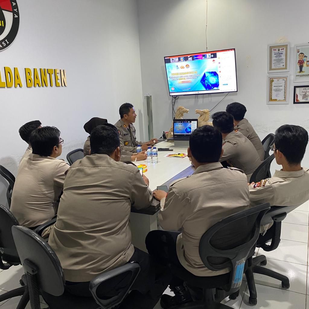 Bidhumas Polda Banten Ikuti Zoom Meeting Workshop Perisai Cyber