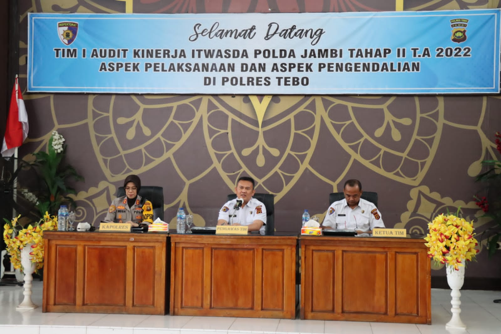 Polres Tebo KedatanganTim I Audit Kinerja Itwasda Polda Jambi Tahap II Tahun 2022