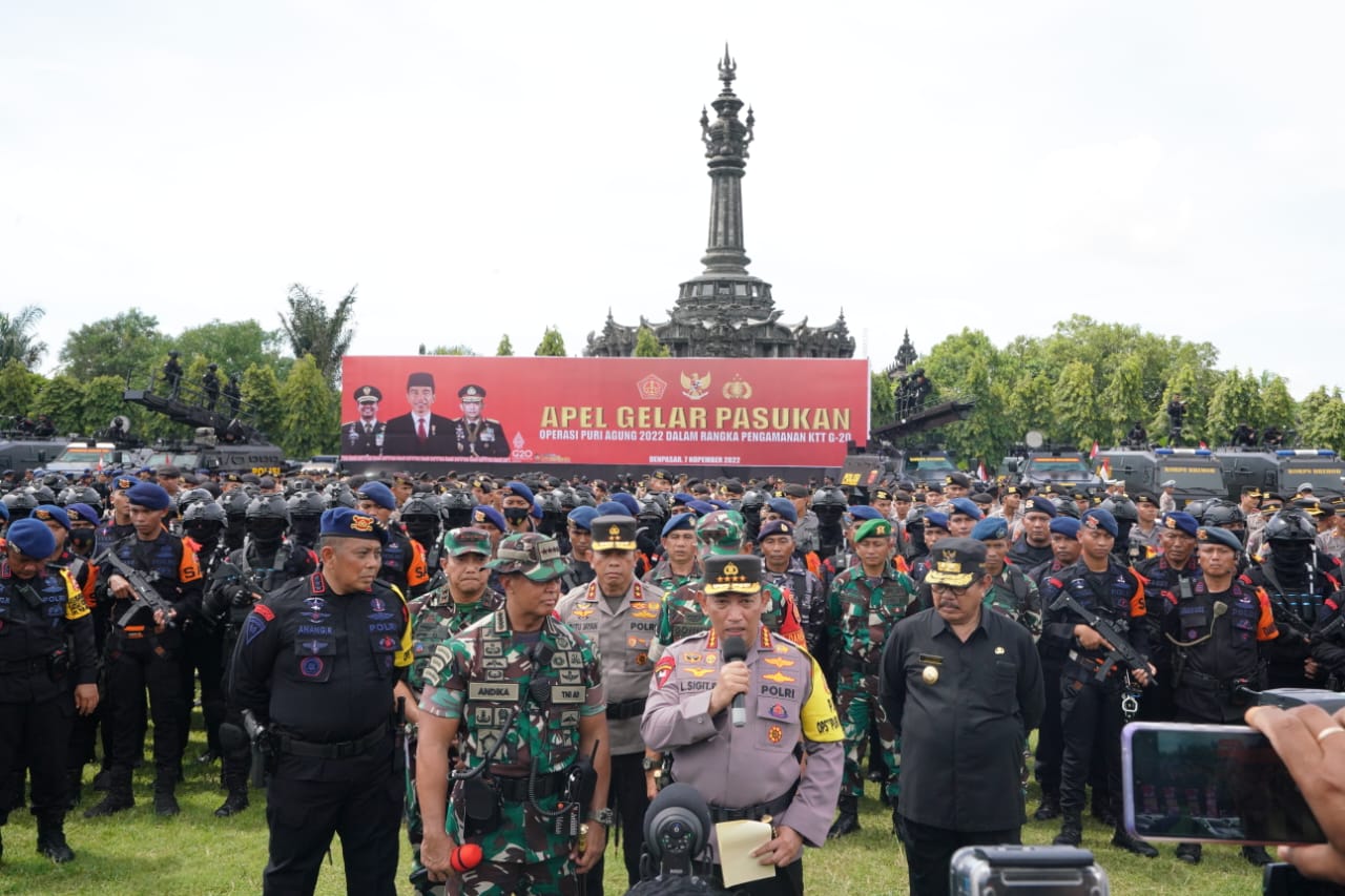 Gelar Pasukan dan Peralatan, Kapolri dan Panglima TNI Ingin KTT G-20 Berjalan Sukses