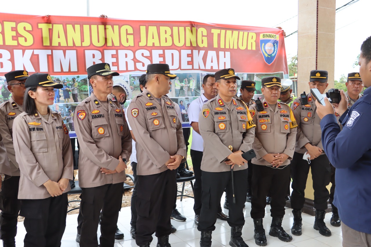 Kapolres Tanjung Jabung Timur Laksanakan launching Program Dan Press Release Bhabinkamtibmas Bersedekah