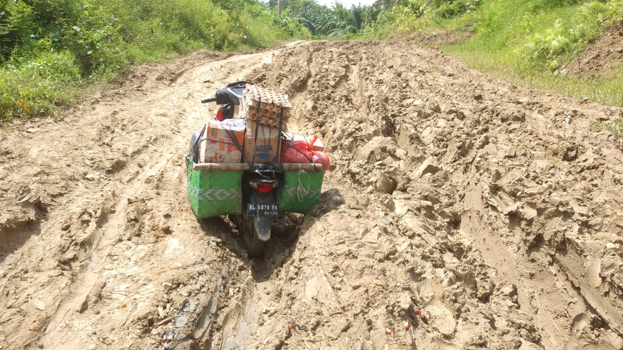 JALAN UTAMA DESA ALUR KAUL,  PENGHUBUNG EMPAT DESA RUSAK PARAH TANPA PERHATIAN PEMERINTAH.