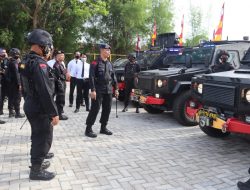 Satbrimob Polda Banten Gelar Apel Gabungan, Pastikan Personel dan Kendaraan Dalam Keadaan Siap