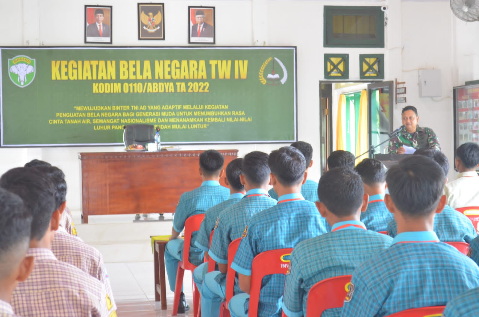 KODIM ABDYA BEKALI SERATUSAN PELAJAR SLTA PAHAM BELA NEGARA.