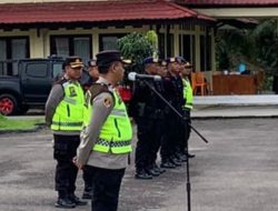 Wakapolres Tebo Kompol Deni Mulyadi SE Pimpin Apel Pergeseran Pasukan  BKO Brimob Yon B Dan Yon C Dalam Rangka  Pengamanan Pilkades  Serentak Kab. Tebo 2022