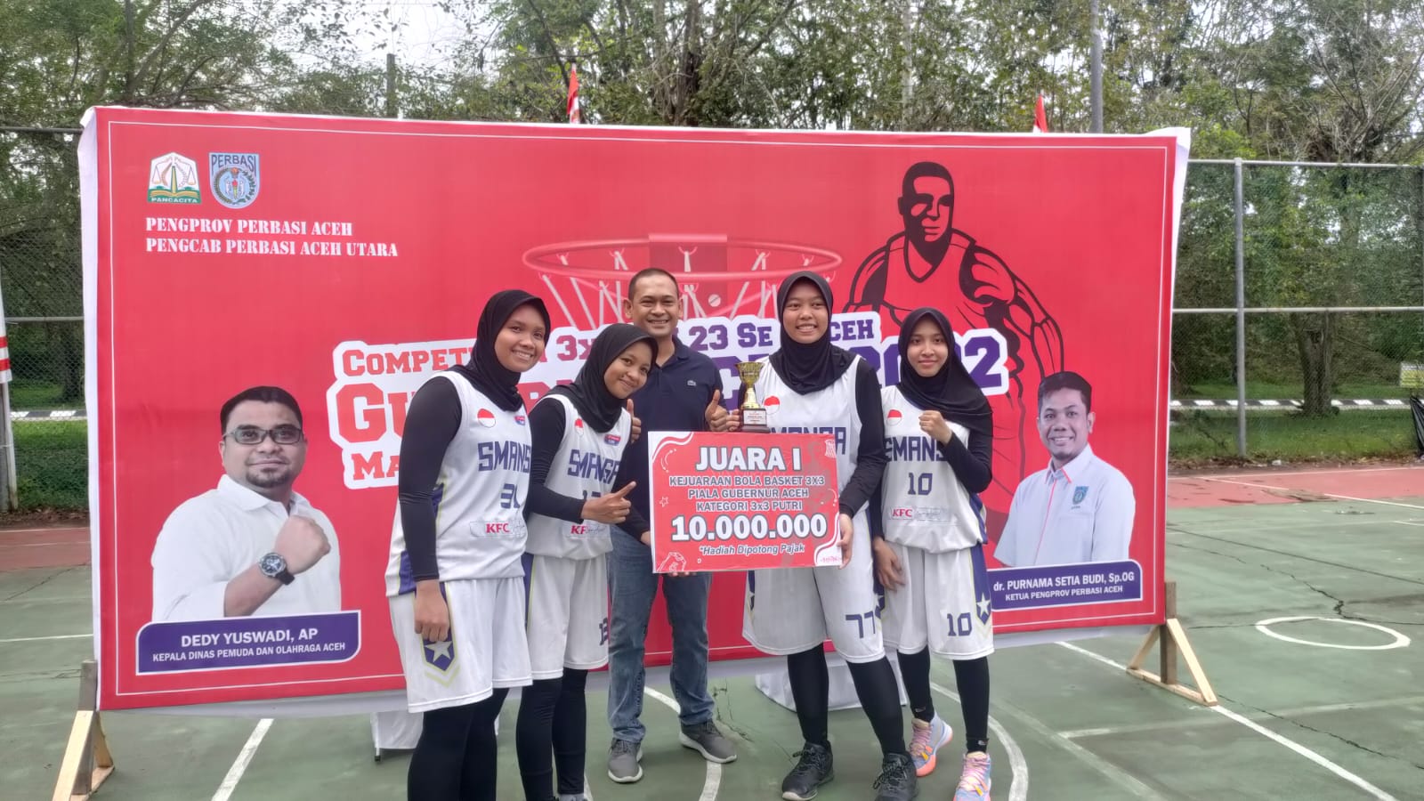 KAPOLRES LHOKSEUMAWE TUTUP KEJUARAAN BASKET BALL 3×3 COMPETITION KU 23 GUBERNUR CUP 2023.