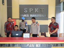 KAPOLRES SUBULUSSALAM CEK RUANG SPKT – BEGINI PESAN KAPOLRES