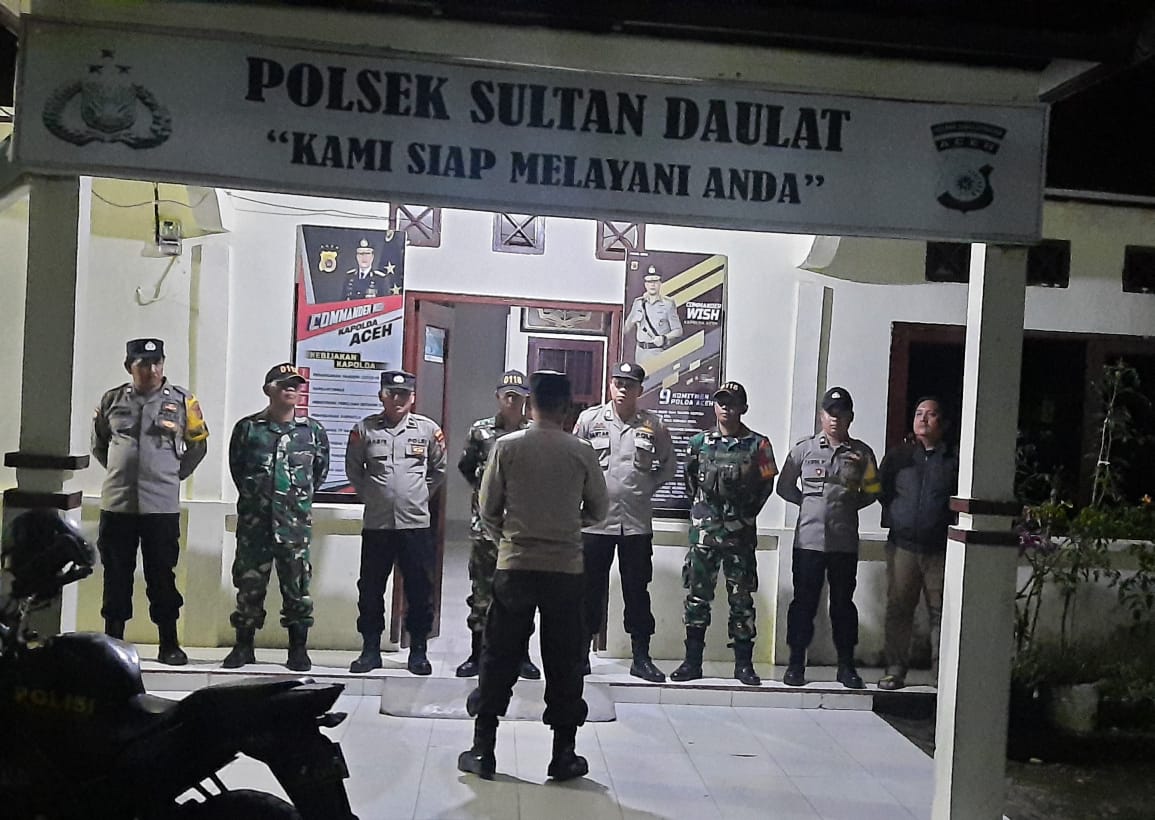 SINERGITAS TNI-POLRI – LAKUKAN PATROLI MALAM JAGA HARKAMTIBMAS