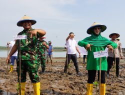 Peduli Lingkungan, Danrem 064/ MY dan Kodim 0602/ Serang Tanam Mangrove Bersama Elemen Masyarakat