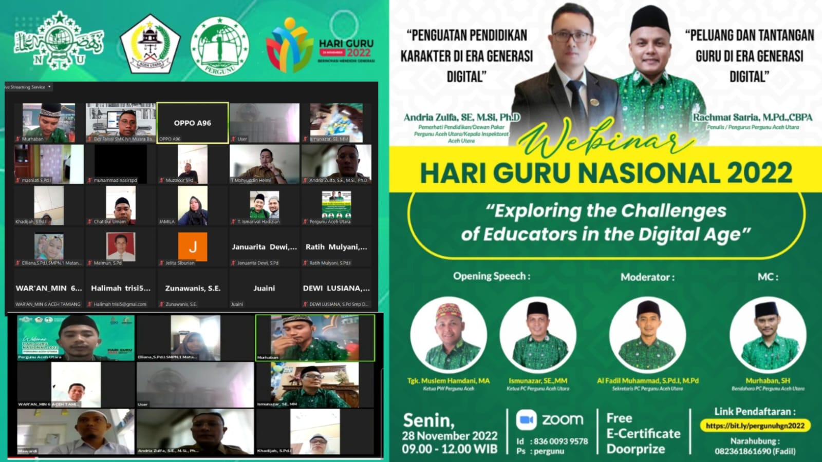 PERINGATI HARI GURU NASIONAL 2022 – PC PERGUNU ACEH UTARA GELAR WEBINAR PENDIDIKAN