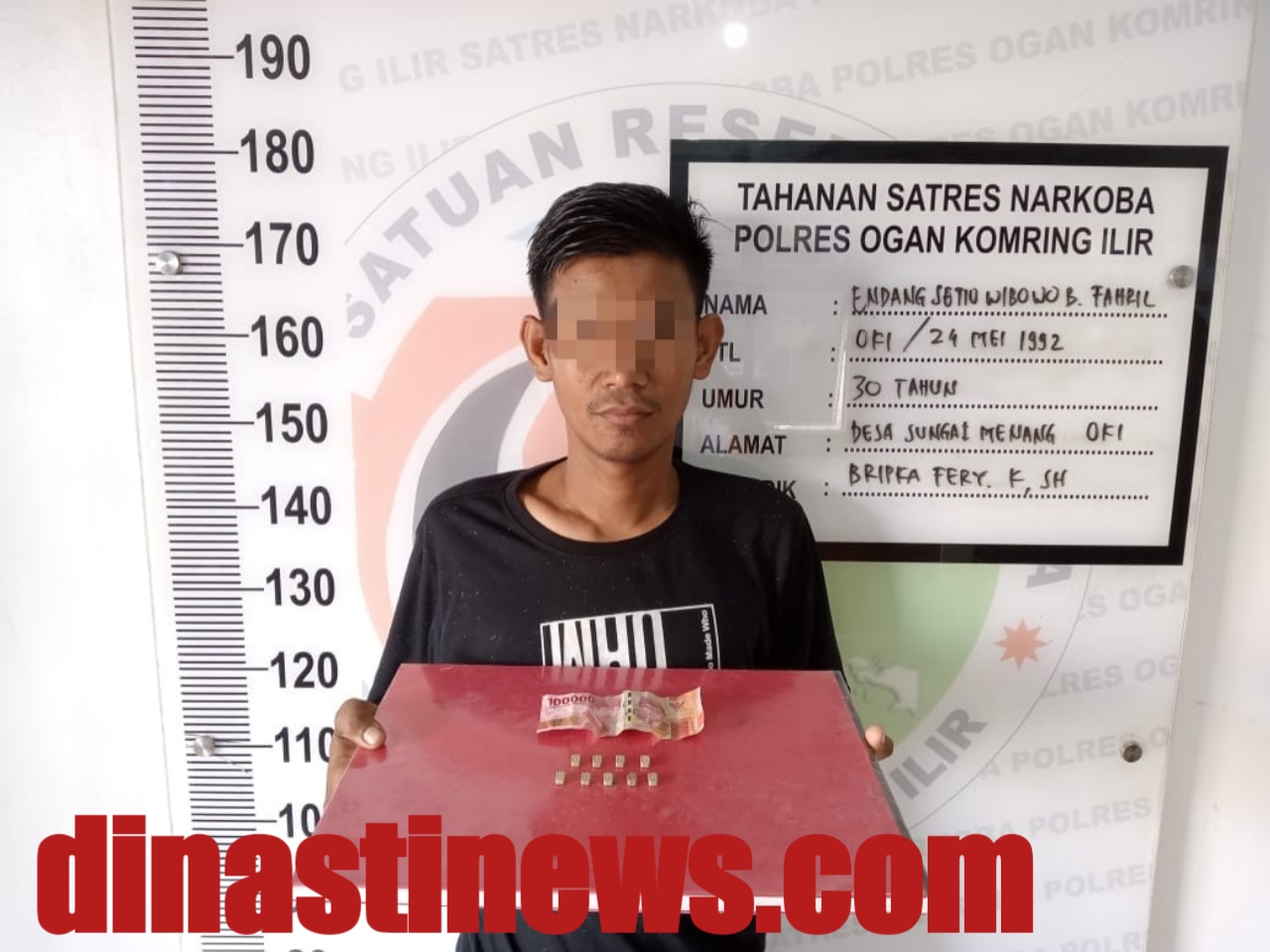 Polsek Sungai Menang Polres OKI Mengamankan Warga Dusun Bebah Yang Menjadi Bandar Narkotika